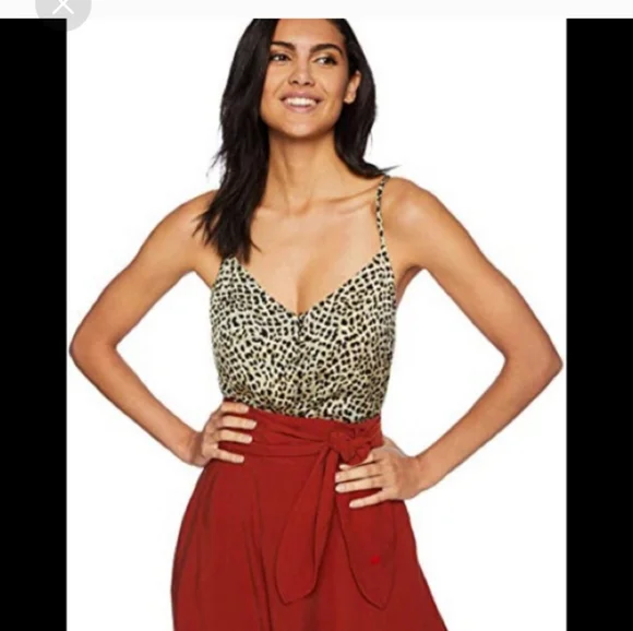 Cupcakes and Cashmere Spaghetti Strap Leopard Print Button Up Top - Picture 3 of 16